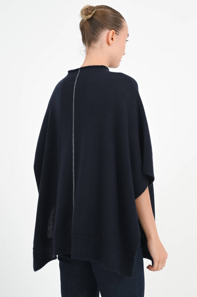 Henry Christ Cashmere Poncho in Navy