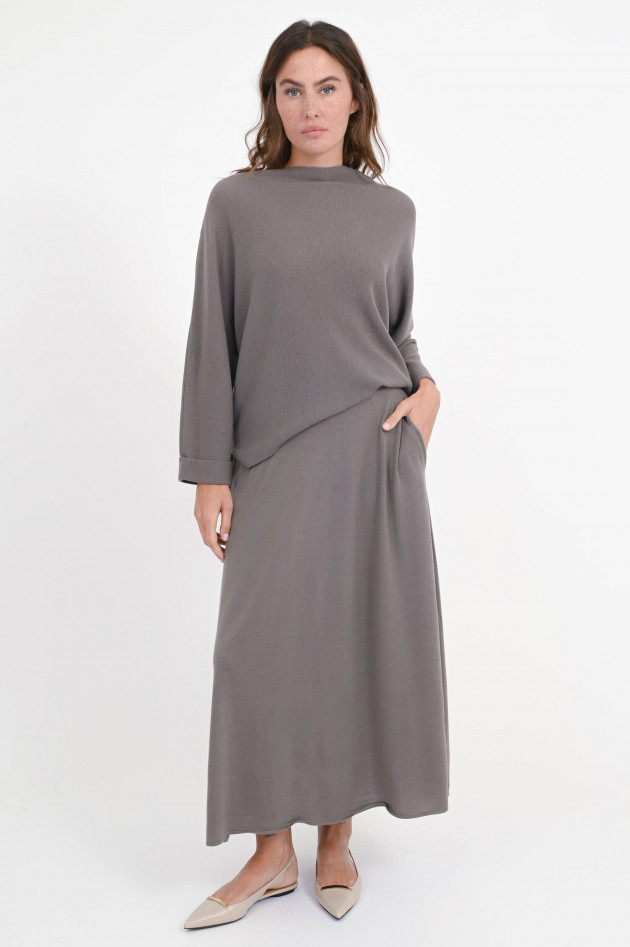 Henry Christ Woll-Pullover mit dezentem Stehkragen in Nut