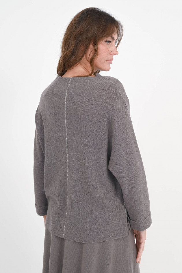Henry Christ Woll-Pullover mit dezentem Stehkragen in Nut