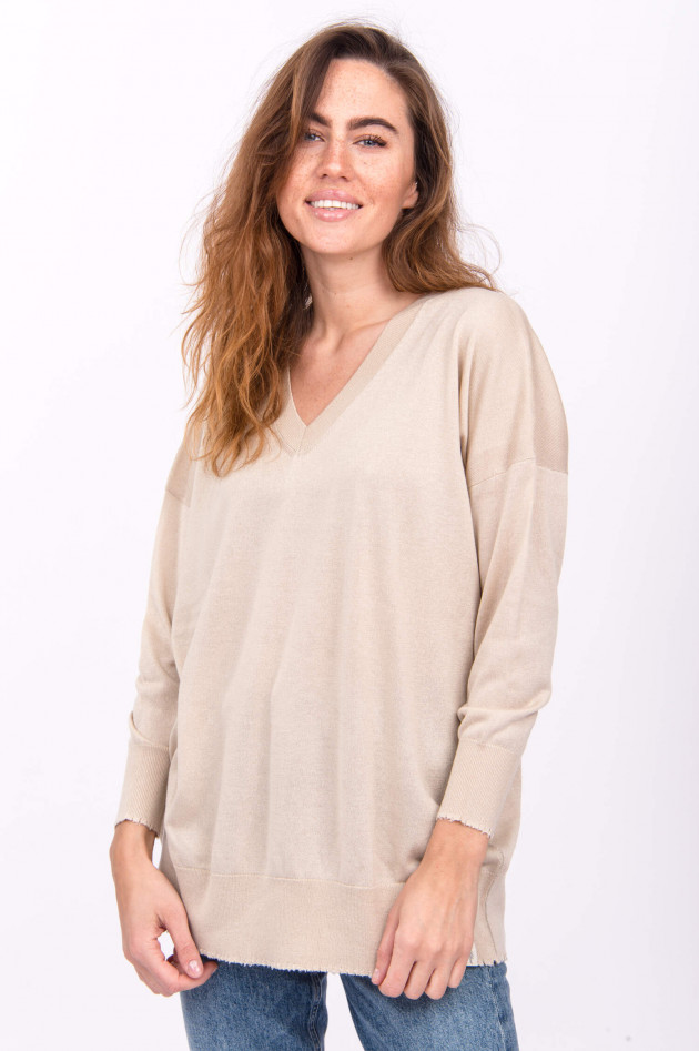 Henry Christ Pullover aus Seiden-Kaschmir-Mix in Beige