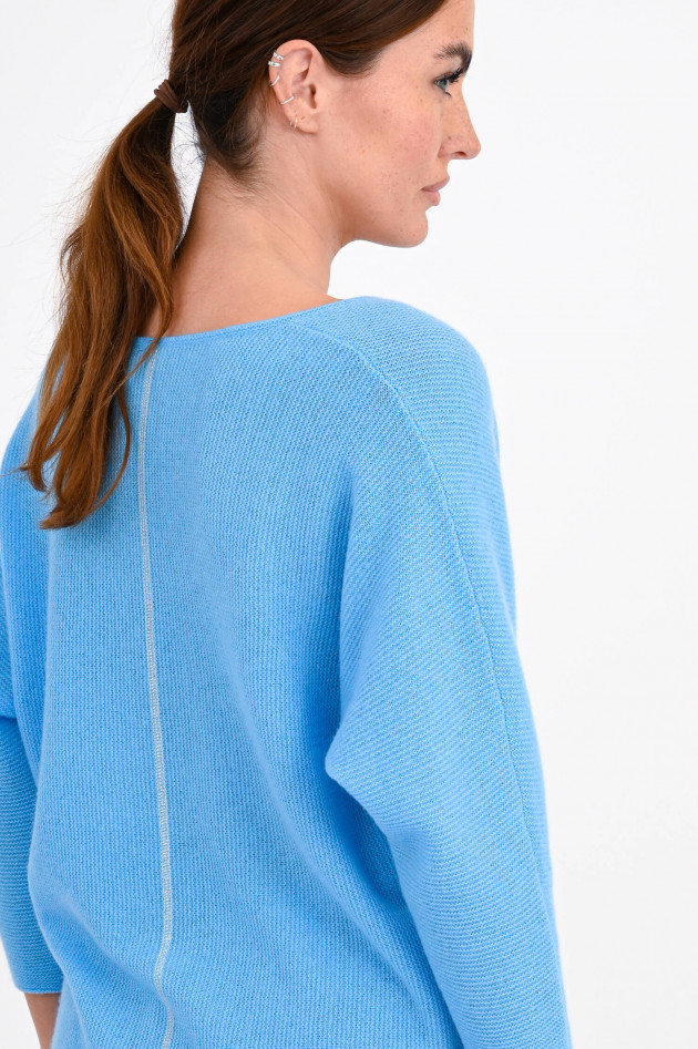 Henry Christ Vokuhila-Pullover aus Cashmere in Azur