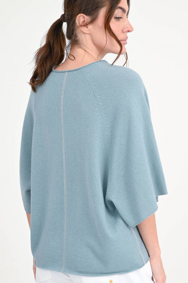 Henry Christ Cashmere-Pullover mit dezentem V-Neck in Leaf