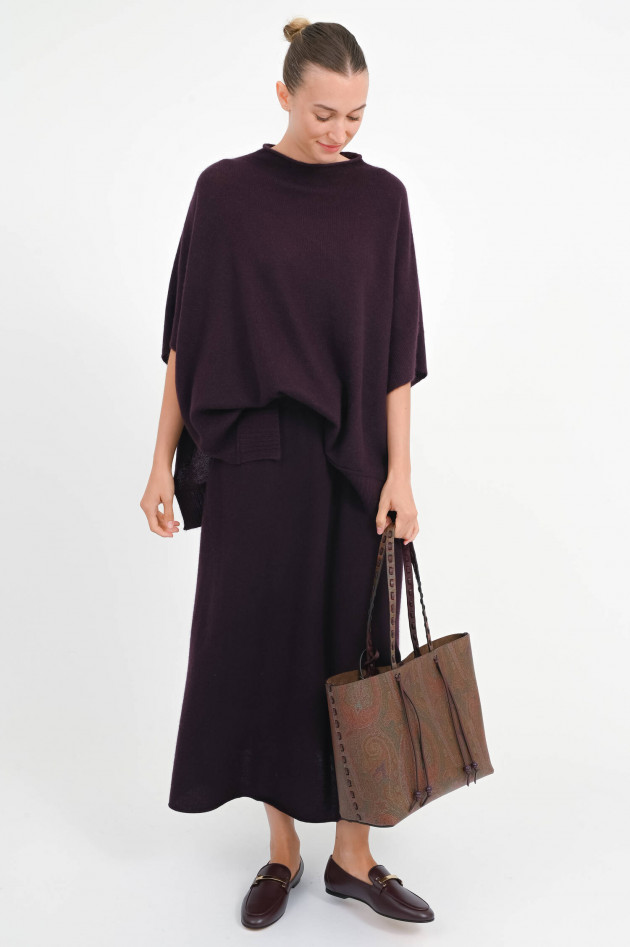 Henry Christ Midi-Rock aus Cashmere in Aubergine