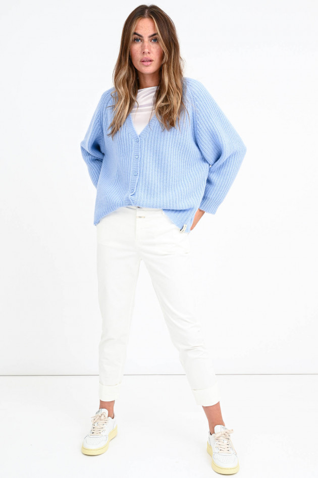 Henry Christ Oversized Kaschmir-Jacke mir Raglanarm in Hellblau