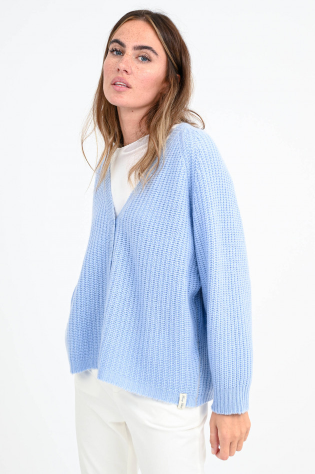 Henry Christ Oversized Kaschmir-Jacke mir Raglanarm in Hellblau