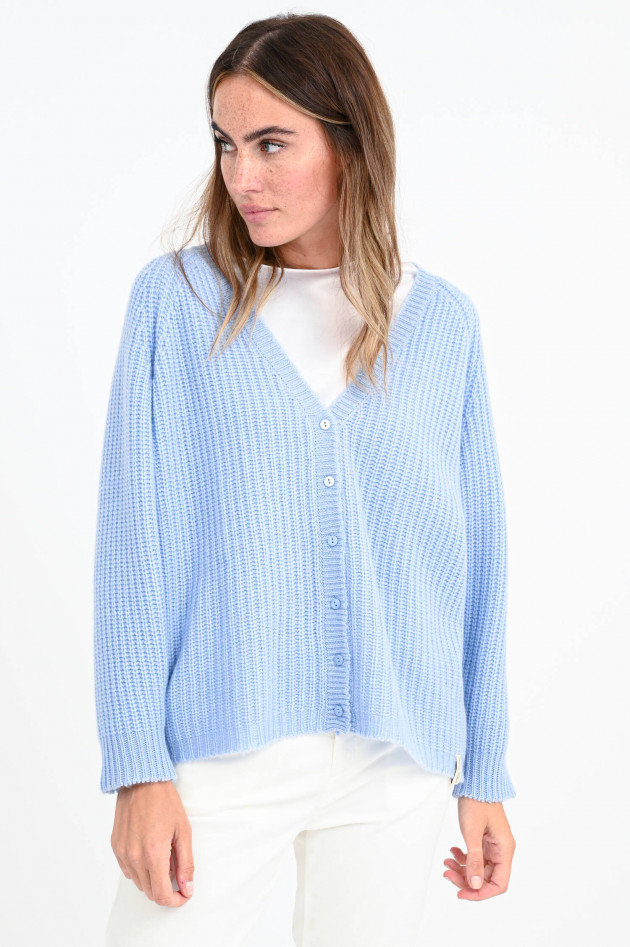 Henry Christ Oversized Kaschmir-Jacke mir Raglanarm in Hellblau