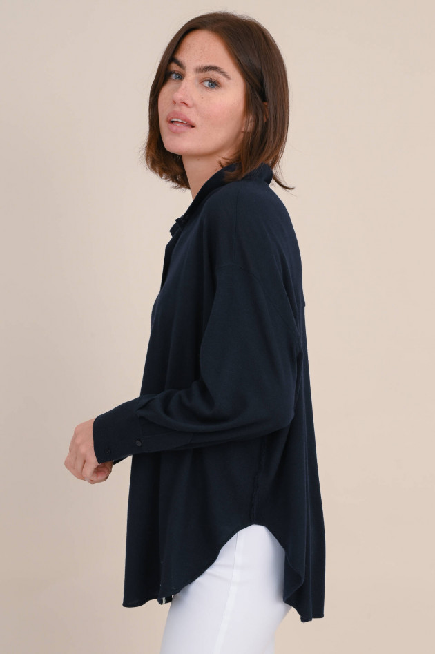 Henry Christ Oversize-Pullover aus Cashmere-Woll-Mix in Navy