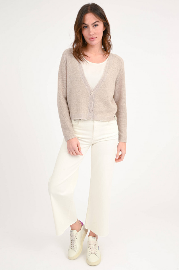 Henry Christ Cardigan aus Baumwoll-Cashmere-Mix in Beige