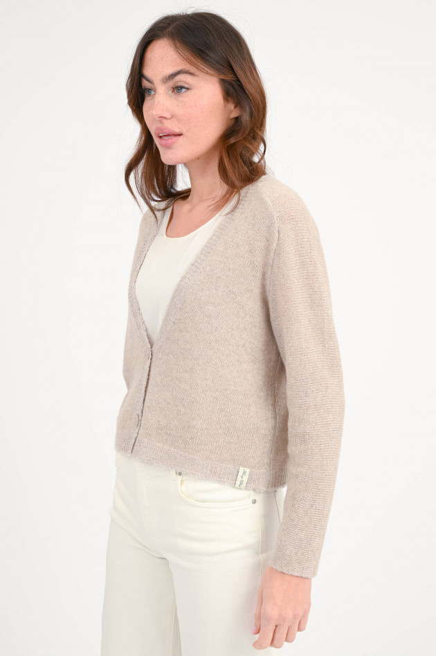 Henry Christ Cardigan aus Baumwoll-Cashmere-Mix in Beige