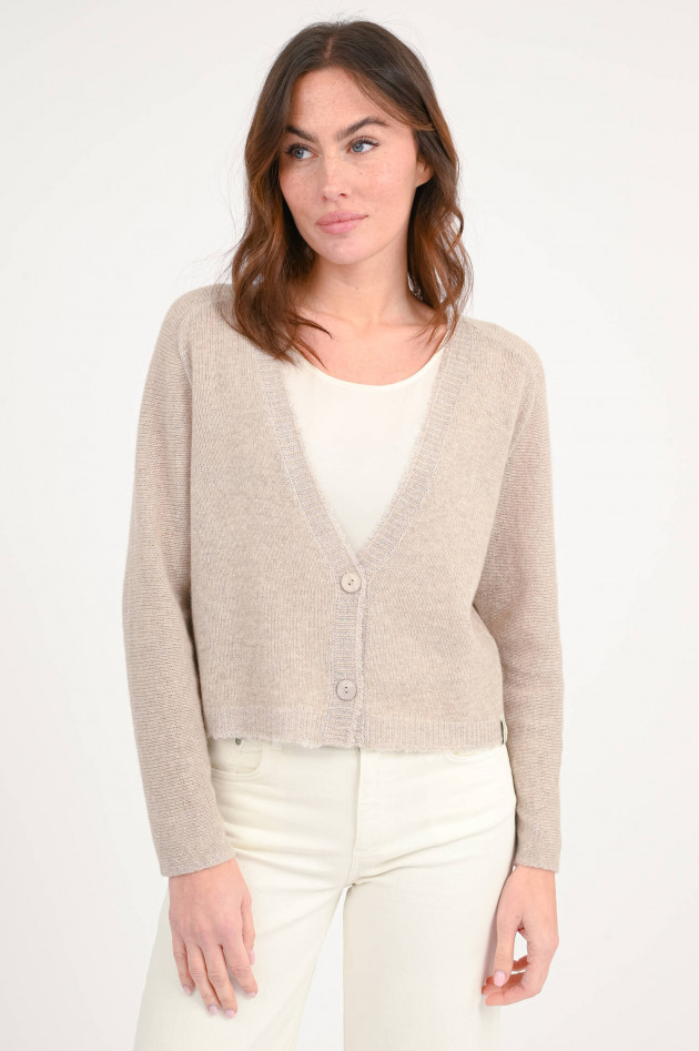 Henry Christ Cardigan aus Baumwoll-Cashmere-Mix in Beige