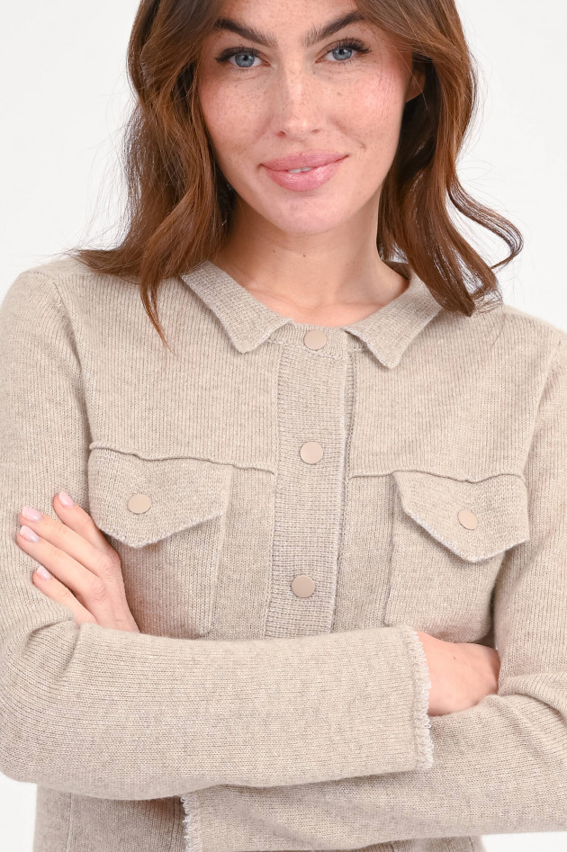 Henry Christ Strickjacke aus Cashmere-Mix in Beige