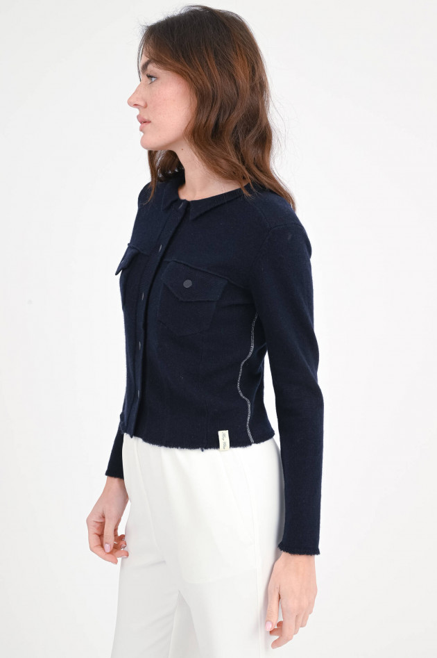 Henry Christ Strickjacke aus Cashmere-Mix in Navy