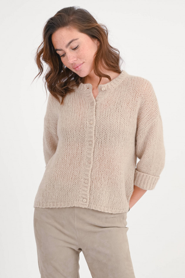 Henry Christ Strickweste aus Cashmere-Seide-Mix in Beige