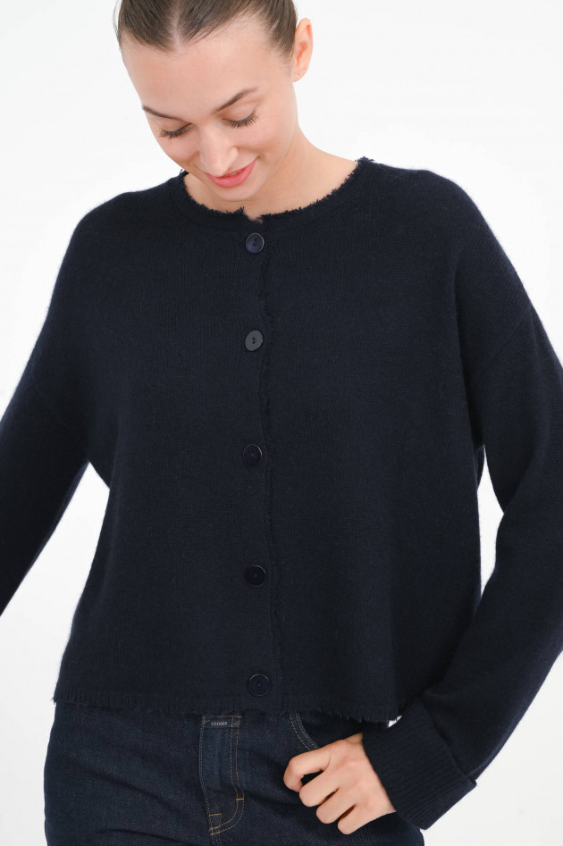 Henry Christ Strickweste aus Cashmere-Baumwoll-Mix in Navy