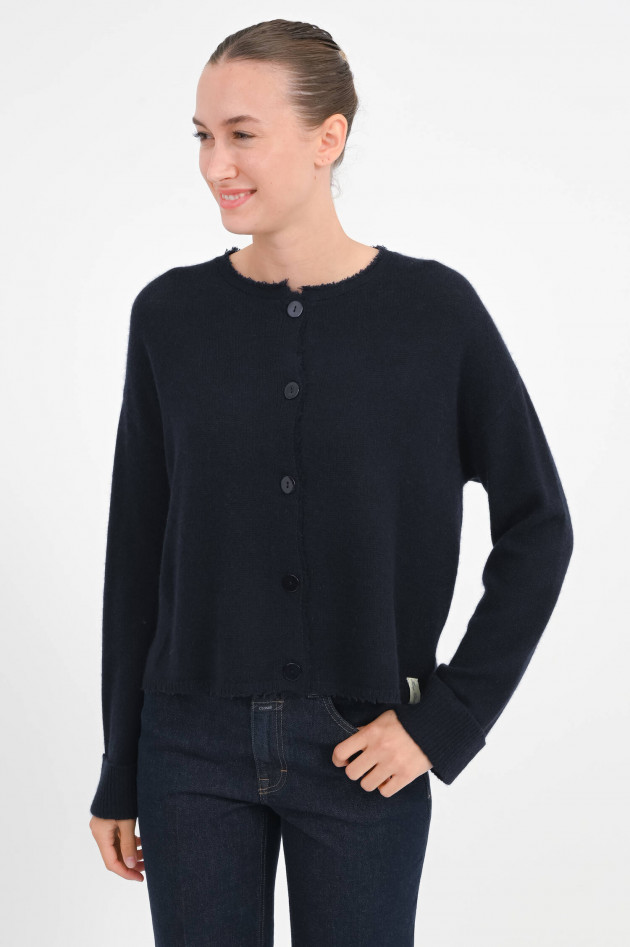 Henry Christ Strickweste aus Cashmere-Baumwoll-Mix in Navy