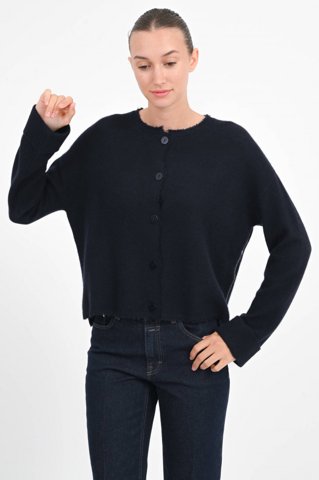 Henry Christ Strickweste aus Cashmere-Baumwoll-Mix in Navy