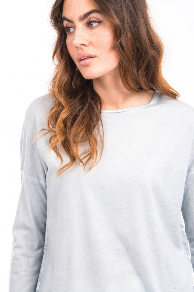 Henry Christ Langarmshirt mit Used-Look in Hellblau