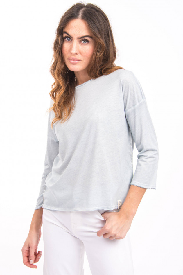 Henry Christ Langarmshirt mit Used-Look in Hellblau
