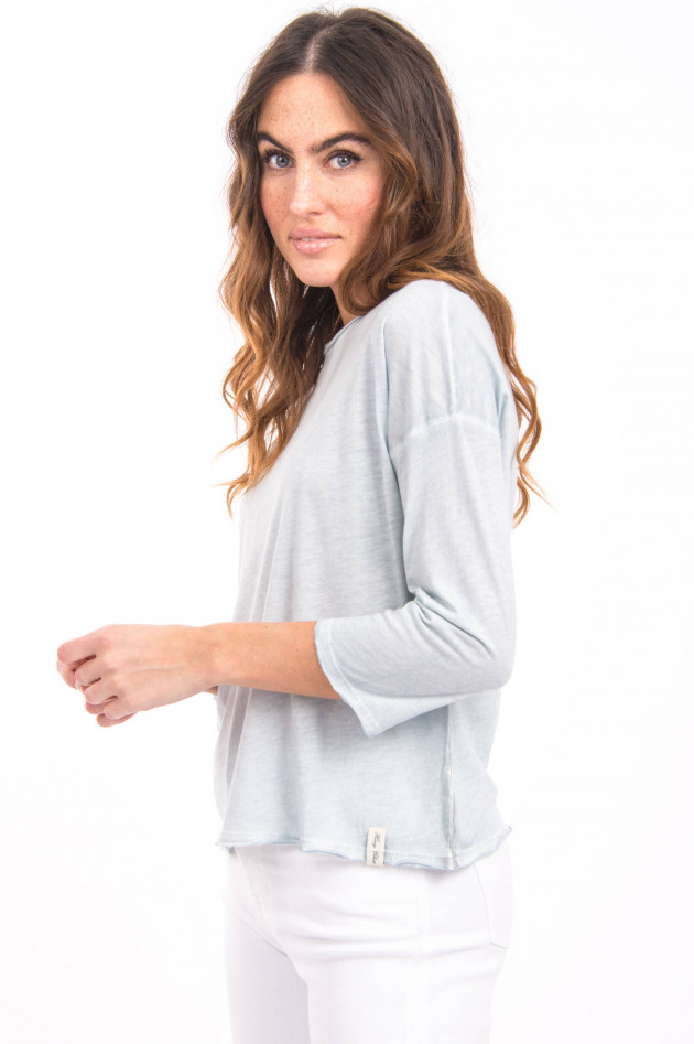 Henry Christ Langarmshirt mit Used-Look in Hellblau