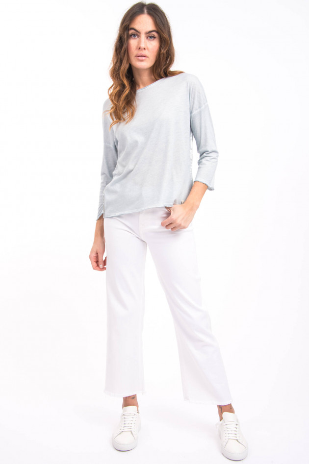 Henry Christ Langarmshirt mit Used-Look in Hellblau