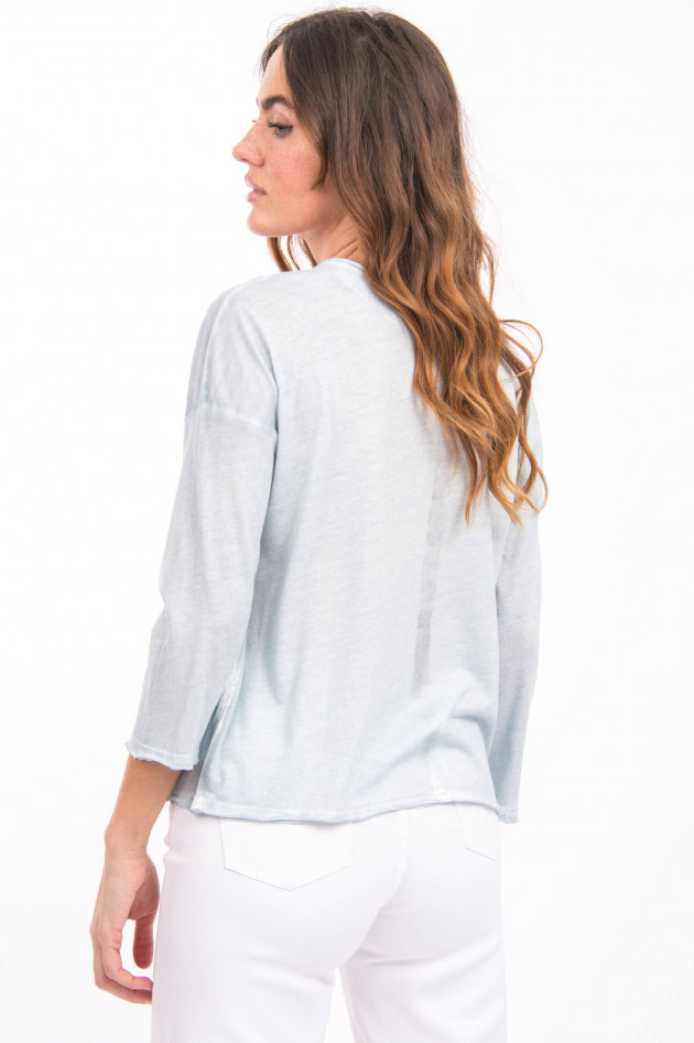 Henry Christ Langarmshirt mit Used-Look in Hellblau