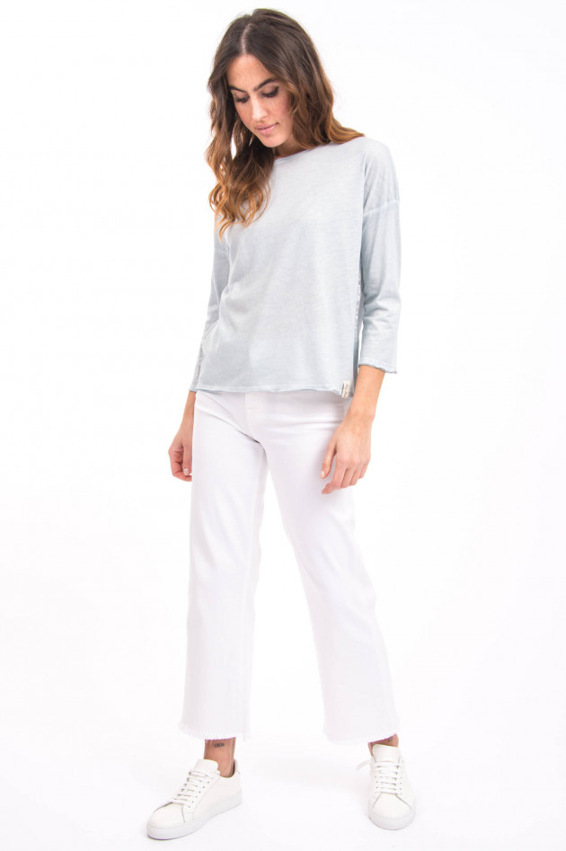 Henry Christ Langarmshirt mit Used-Look in Hellblau