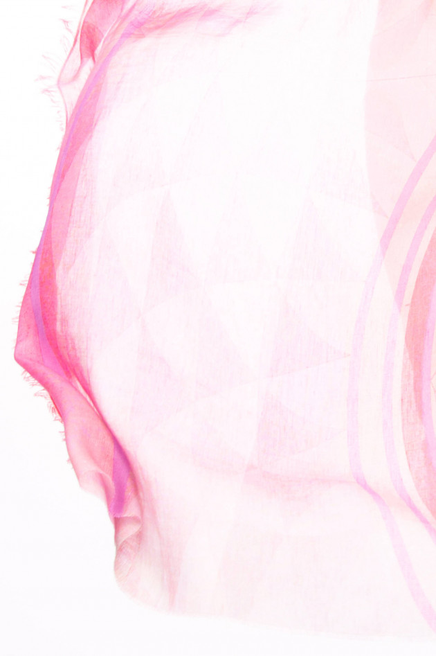 Henry Christ Schal aus Leinen-Seiden-Mix in Multi Pink