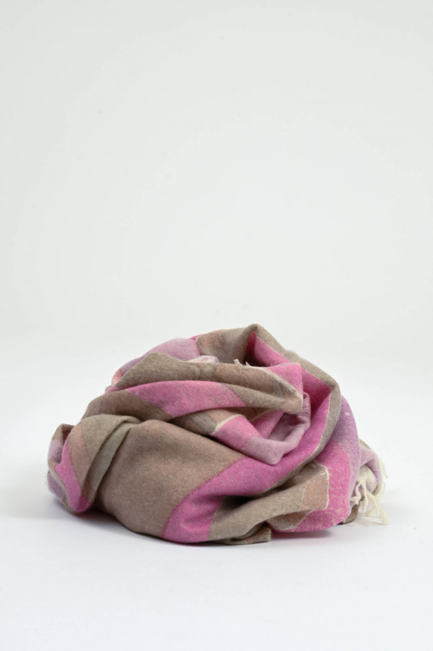 Henry Christ Cashmere Tuch in Rosa/Flieder/Taupe gemustert