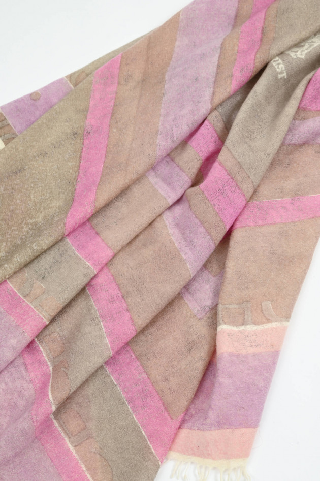 Henry Christ Cashmere Tuch in Rosa/Flieder/Taupe gemustert