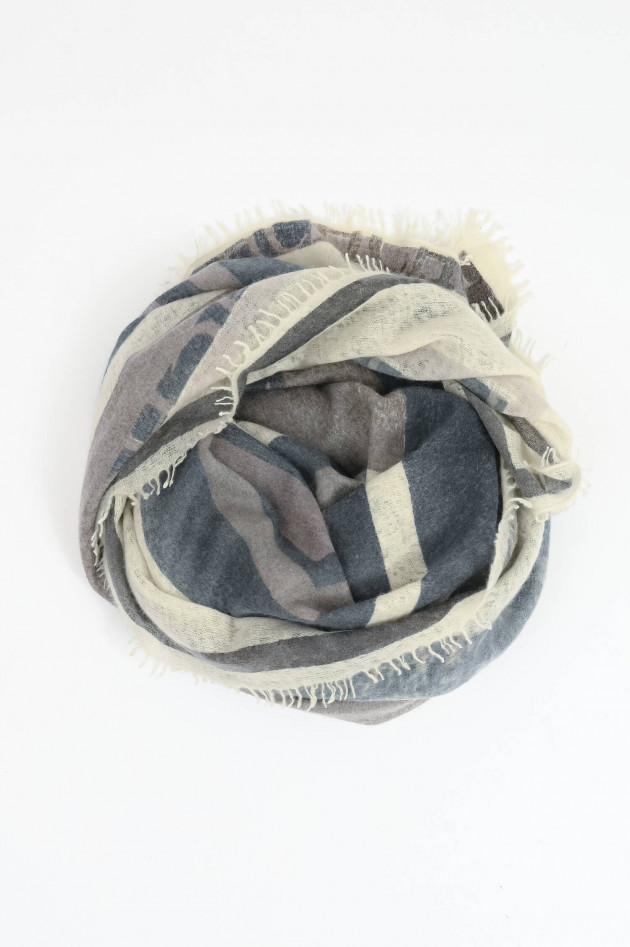 Henry Christ Cashmere Tuch in Oslo/Creme/Taupe gemustert