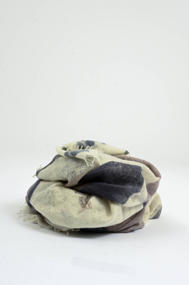 Henry Christ Cashmere Tuch in Oslo/Creme/Taupe gemustert