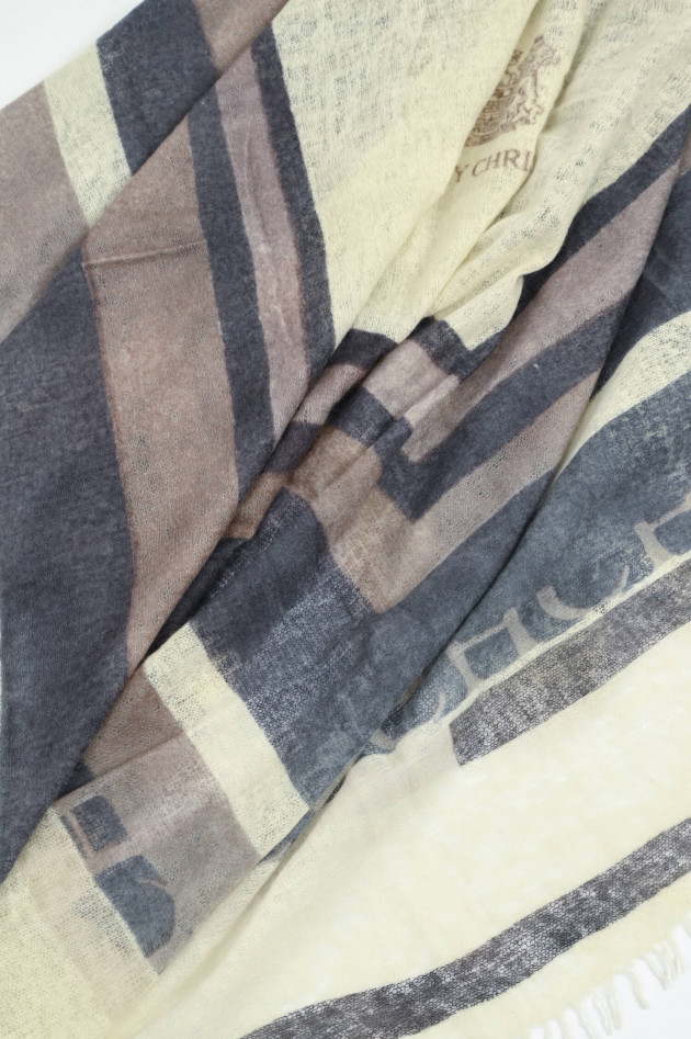 Henry Christ Cashmere Tuch in Oslo/Creme/Taupe gemustert