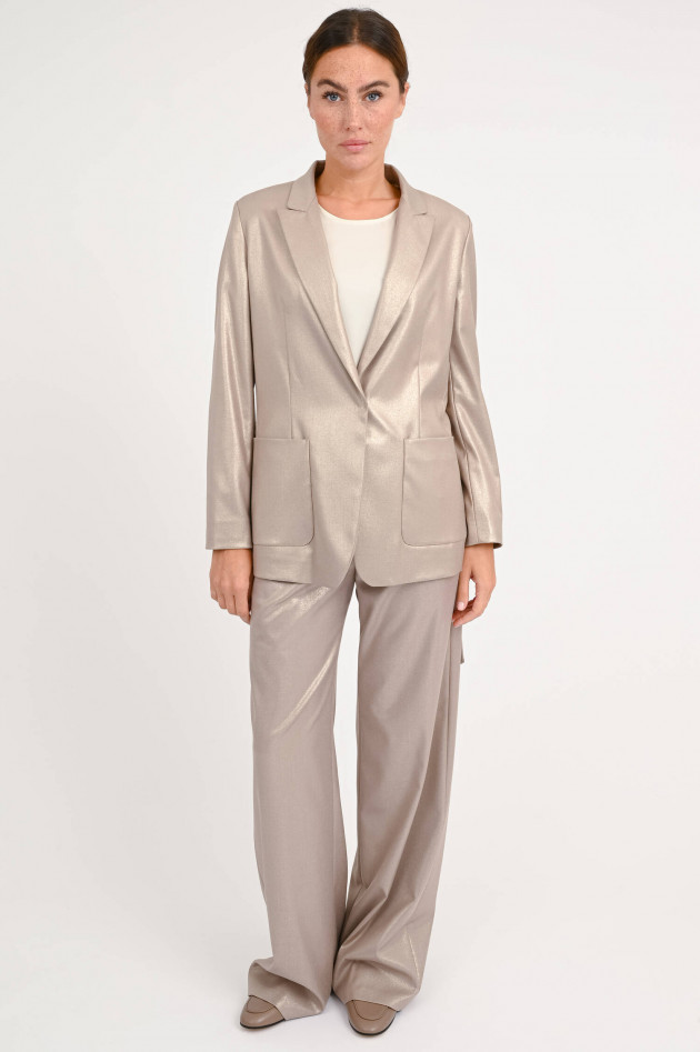 Herno Blazer zum Binden in glitzerndem Taupe