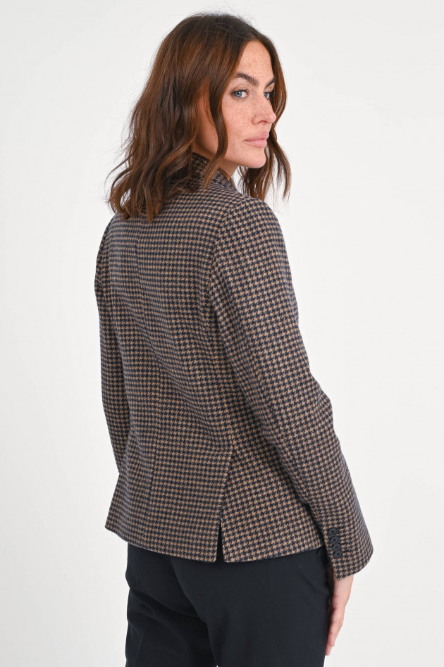 Herno Karrierter Blazer in Camel/Navy