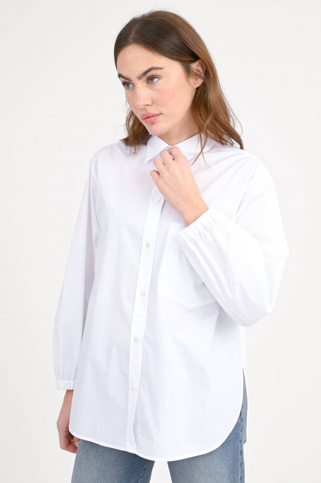 Herno Oversize Bluse mit Logo Detail in Weiß