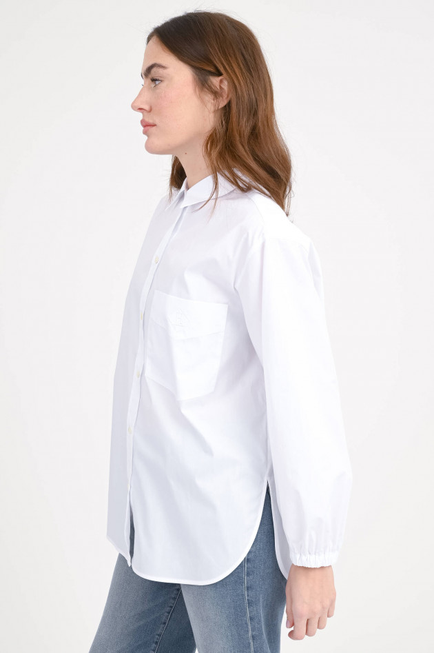 Herno Oversize Bluse mit Logo Detail in Weiß
