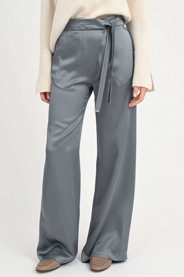 Herno Satinhose mit weitem Bein in Blaugrau