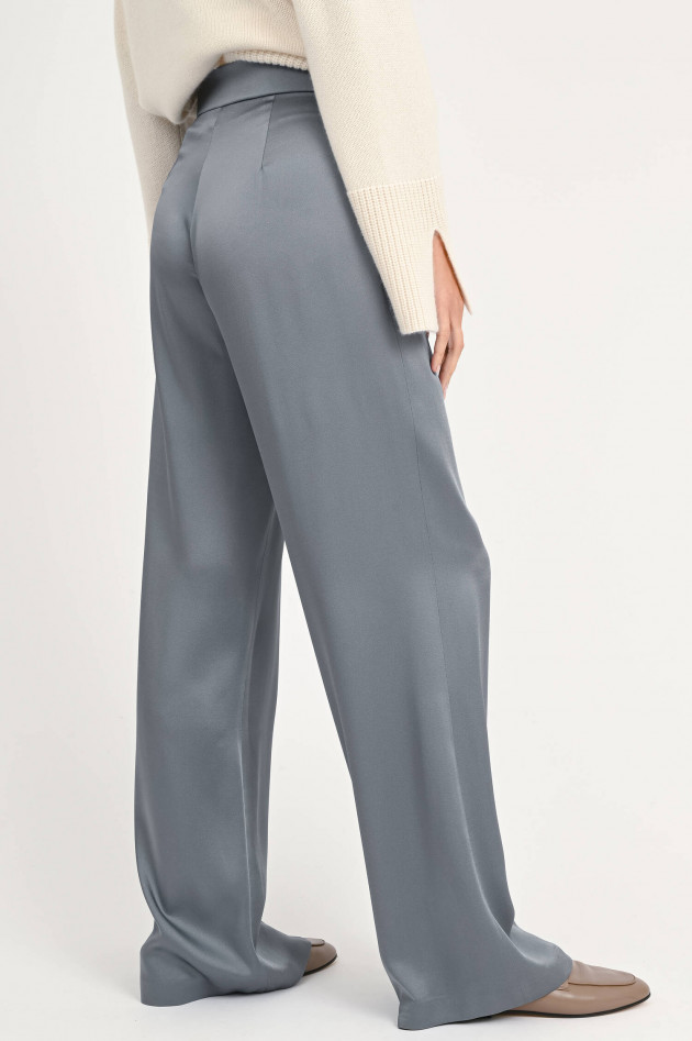 Herno Satinhose mit weitem Bein in Blaugrau