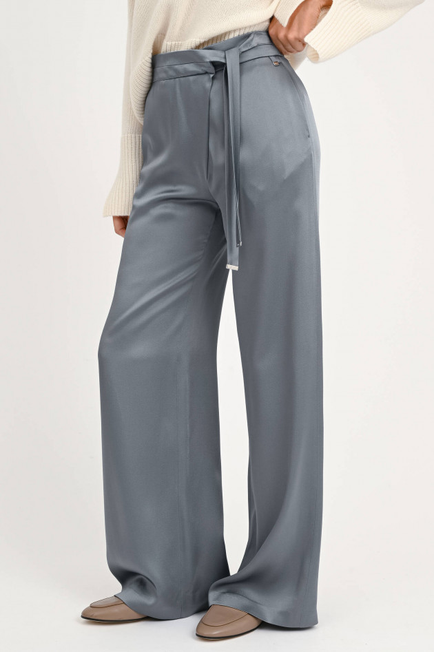 Herno Satinhose mit weitem Bein in Blaugrau