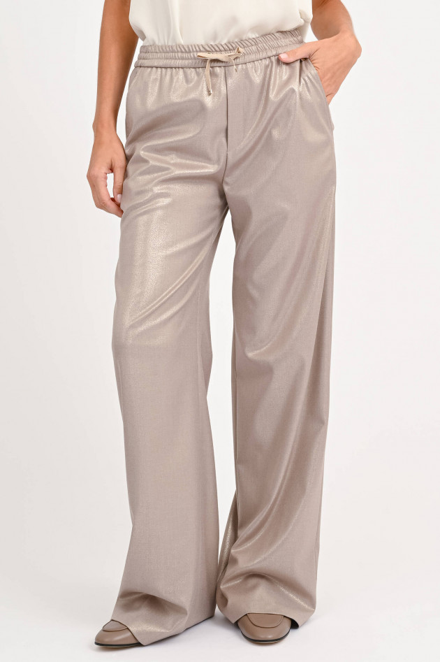 Herno Weite Hose in Taupe mit Glitzer-Effekt