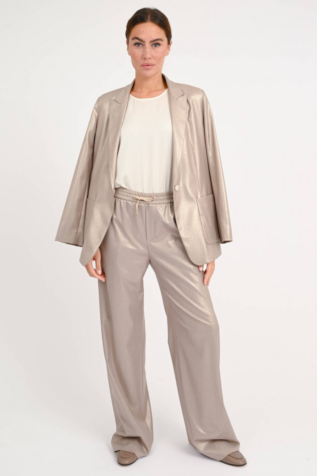 Herno Weite Hose in Taupe mit Glitzer-Effekt