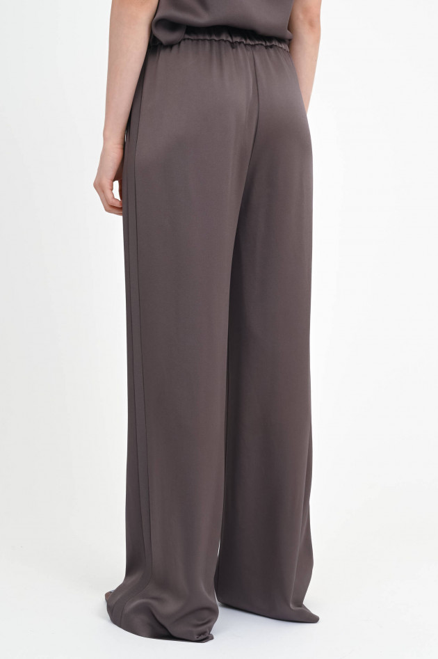 Herno Hose in Satin-Optik in Chocolate