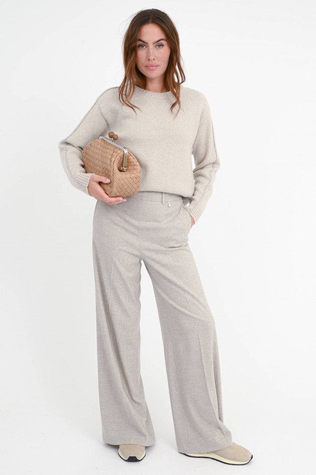 Herno Wide-Leg Hose in Beige meliert