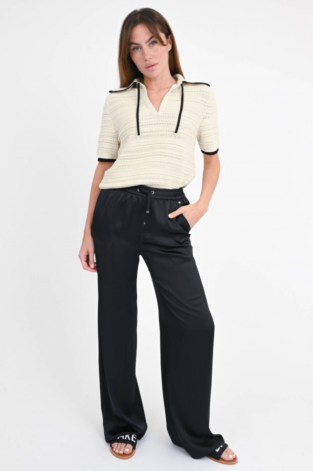 Herno Hose in Satin-Optik in Schwarz