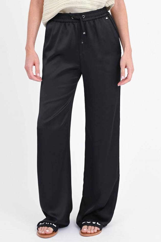 Herno Hose in Satin-Optik in Schwarz