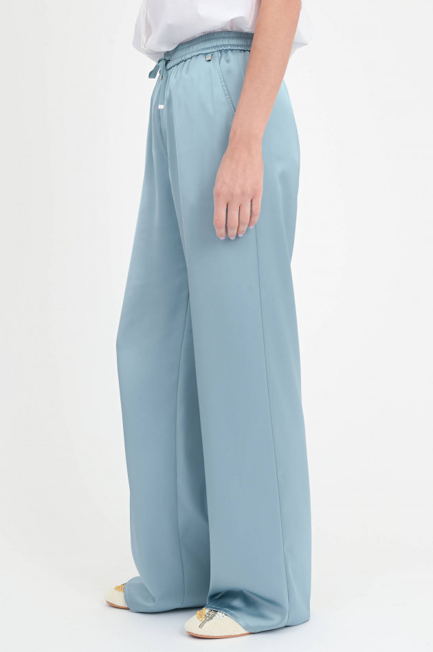 Herno Hose in Satin-Optik in Azzuro Minerale