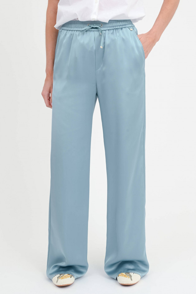 Herno Hose in Satin-Optik in Azzuro Minerale
