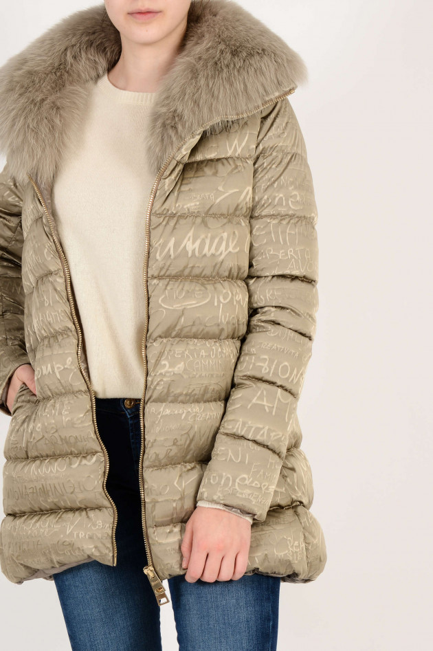 Herno Daunenjacke in Taupe/Gold