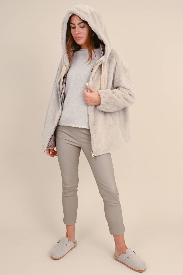 Herno Teddy Jacke mit Kapuze in Beige