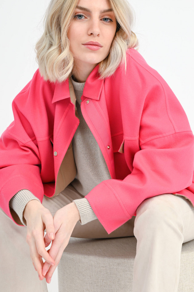 Herno Beschichtete Oversize Hemdjacke in Pink